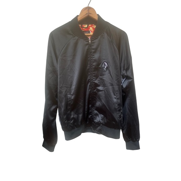 Hypnotize Mens Black Bomber Jacket "Life After Death" Graphic Print Lined - Picture 2 of 6